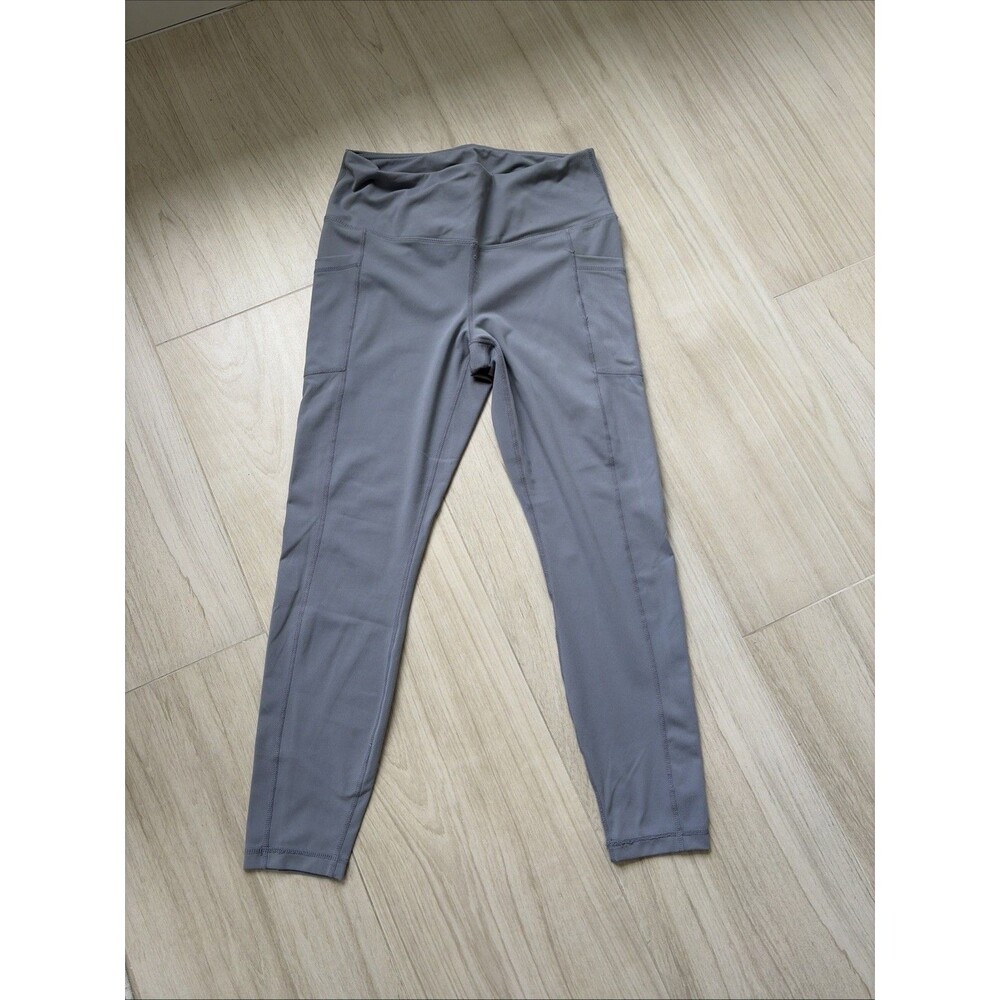 Yogalicious Lux Leggings Women Large Grey High Waist Side Pockets Athletic Yoga